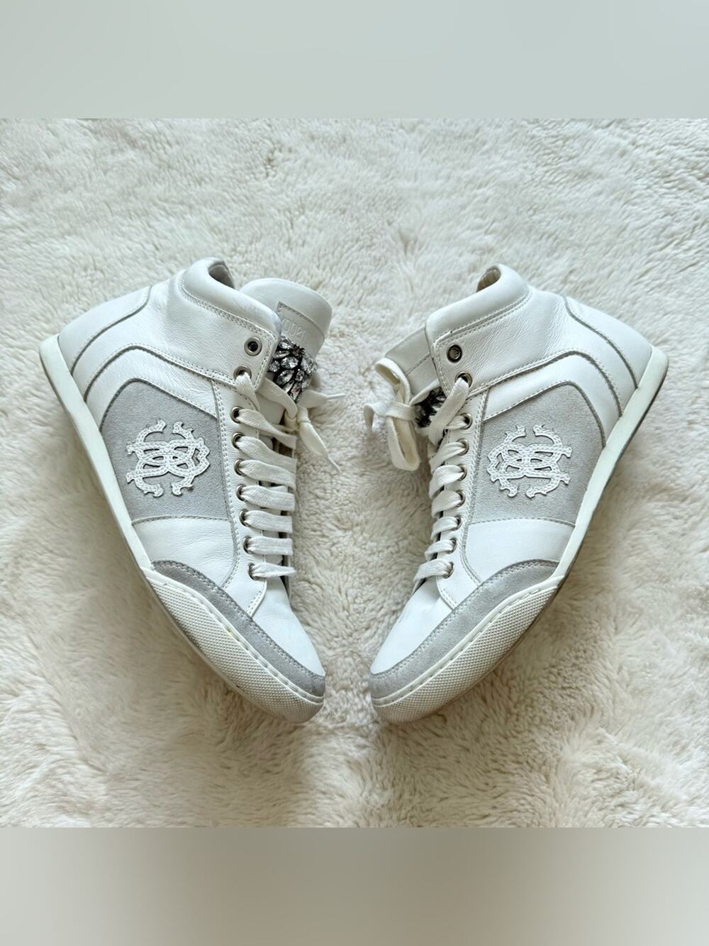 Roberto Cavalli women white sneakers size 38EU Authentic